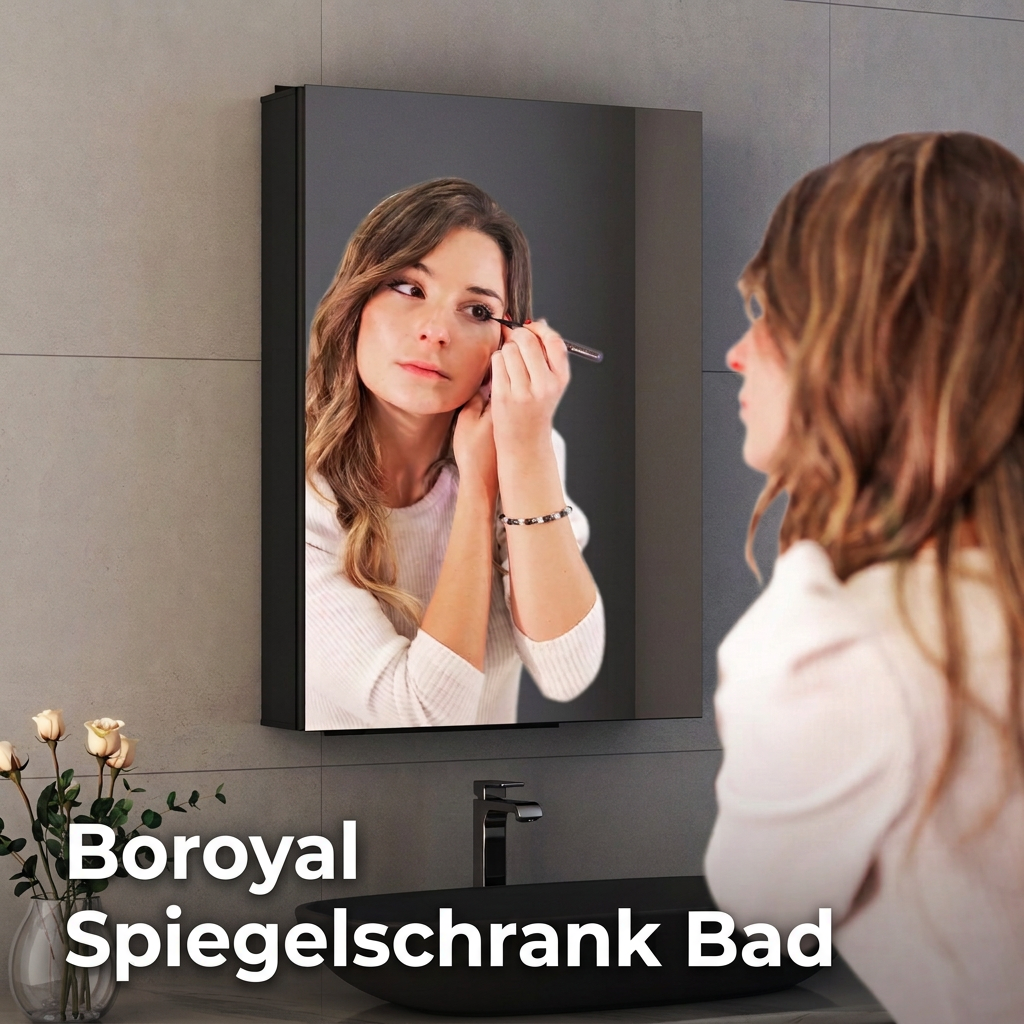Boroyal MB57 Spiegelschrank ohne Beleuchtung im Badezimmer